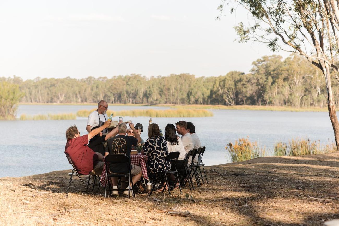 Mobile pizza catering setup outdoors